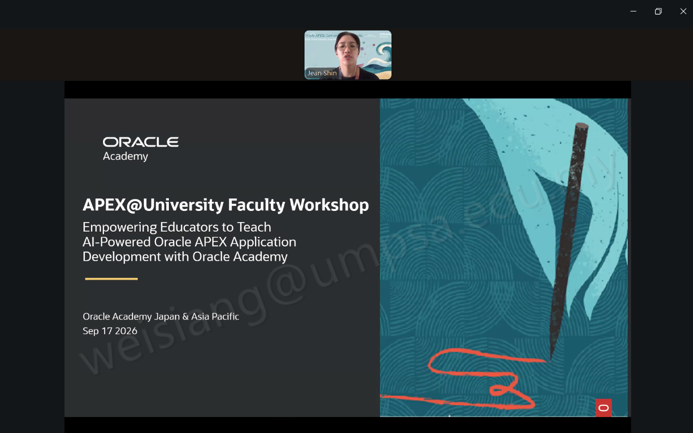 FK UMPSA Hosts National Oracle APEX@University Faculty Workshop on AI-Powered Application Development